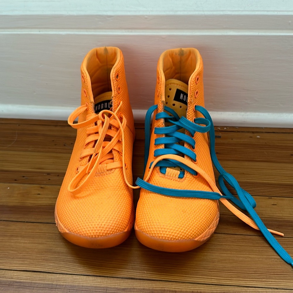 Nobull high top trainers neon orange
